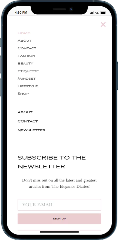 Elementor Popup for Site Bar Menu Mobile View