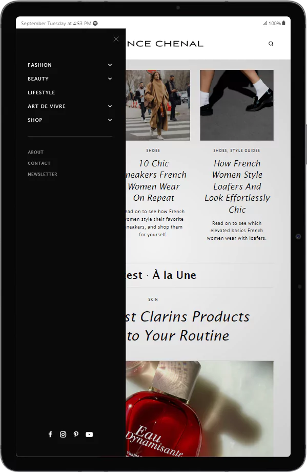 Elementor Popup for Site Bar Menu Tablet view2