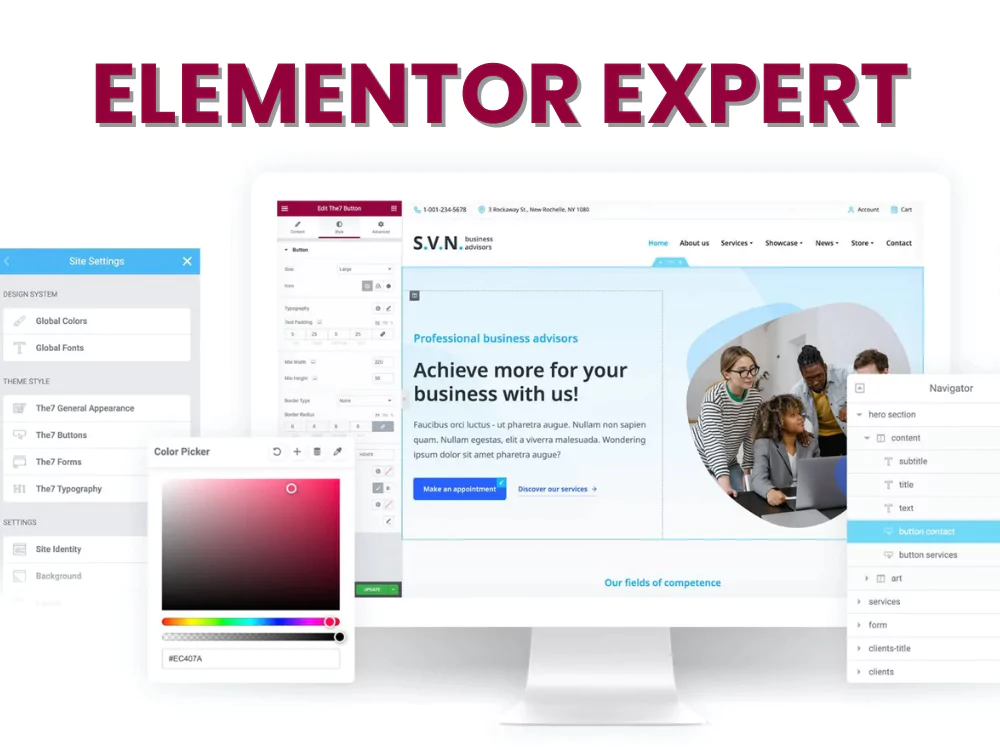 Elementor Expert for maintenance WordPress website