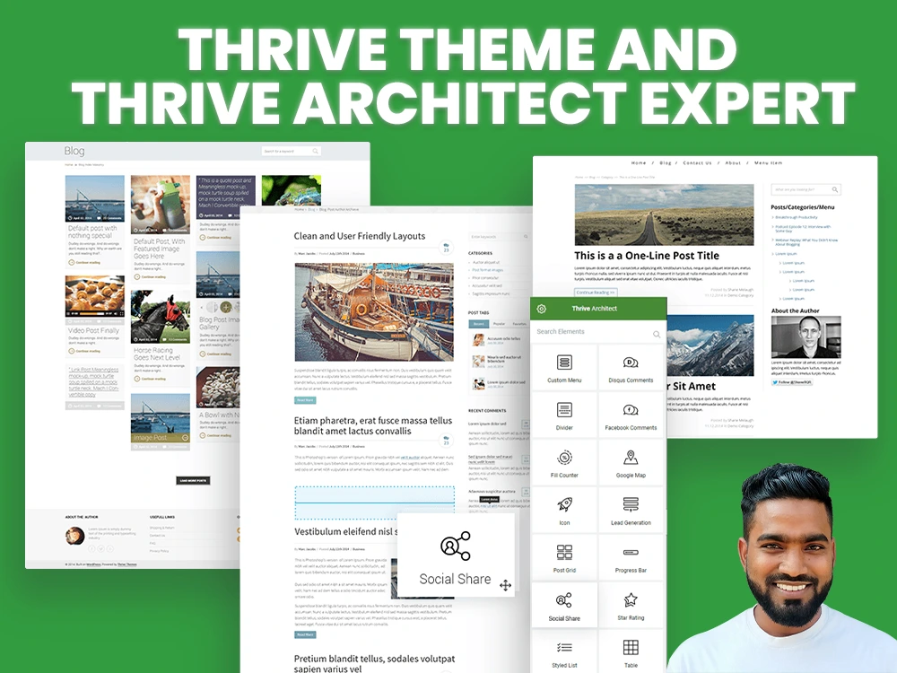 WordPress website using Thrive Architect and Thrive Theme Builder