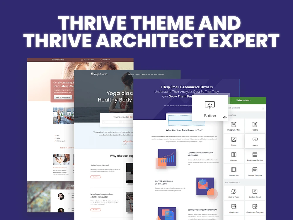 WordPress website using Thrive Architect and Thrive Theme Builder