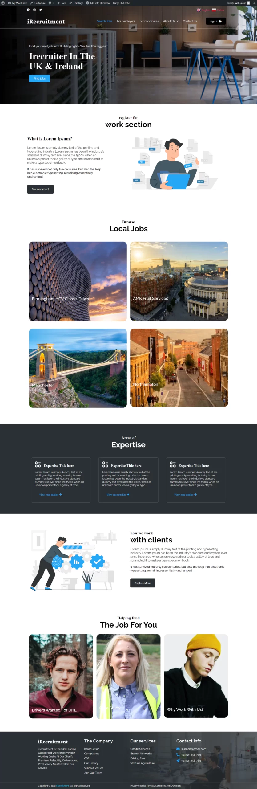 WordPress Website for irecruitmentltd