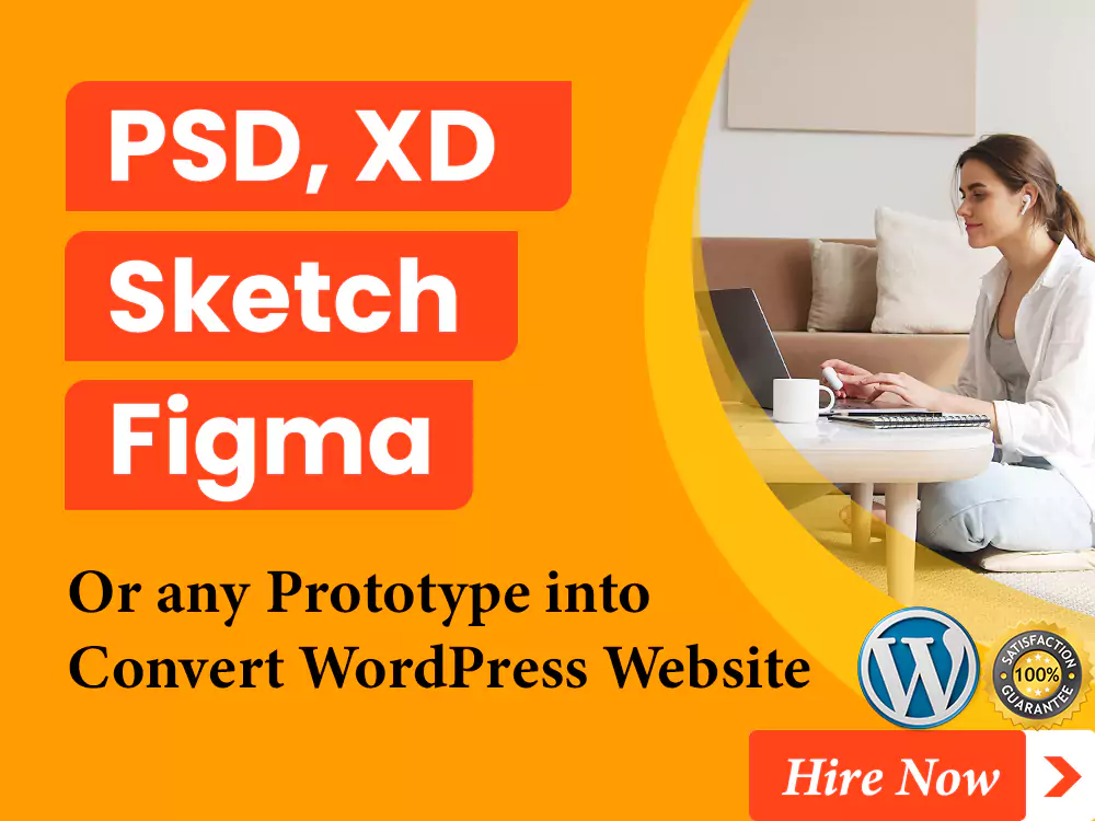 convert PSD, XD, Sketch, Figma or any Prototype to WordPress Website